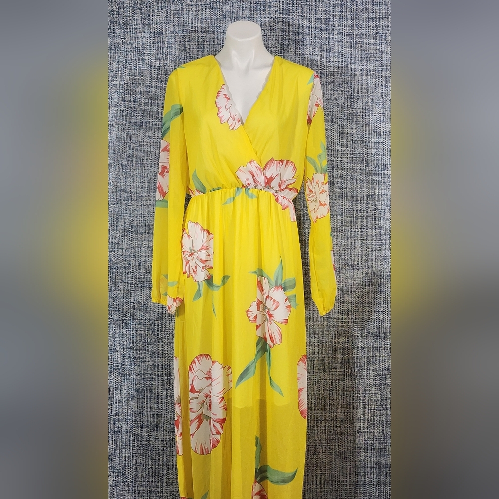Floral Yellow Maxi Dress